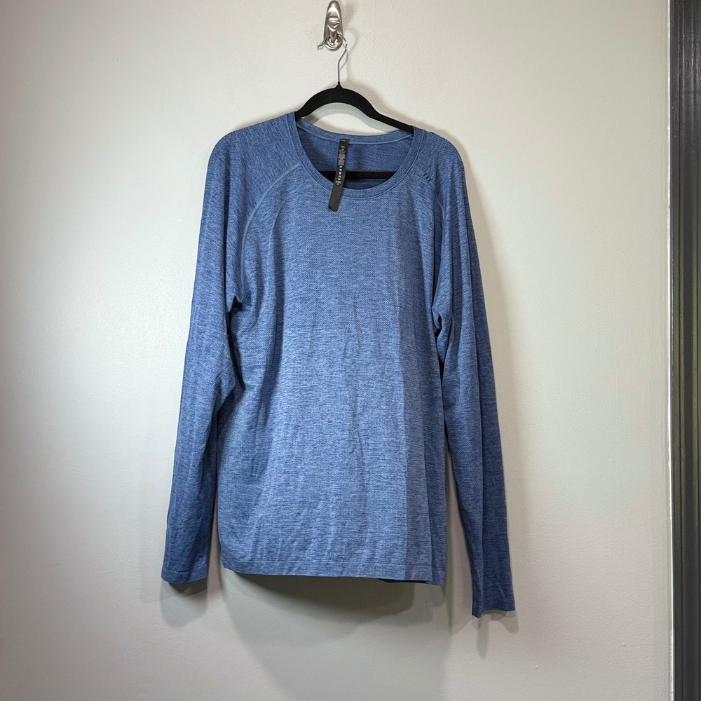 Lululemon Mens Metal Vent Tech Long Sleeve 2.0 Blue Heathered Shirt XXL